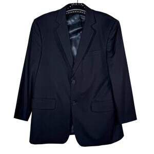 Calvin Klein Men's Black Two Button Single Breasted Blazer Suit Jacket XL Reg